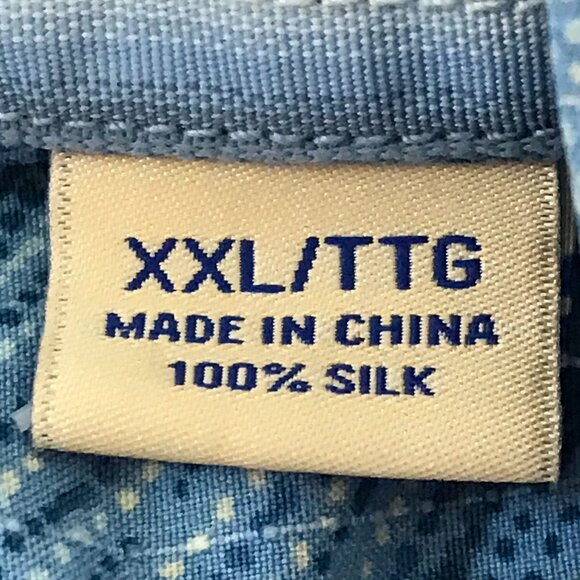 Tommy Bahama 100% Silk Shirt Men XXL Blue Striped Button Up Pocket Short Sleeve - Picture 4 of 12